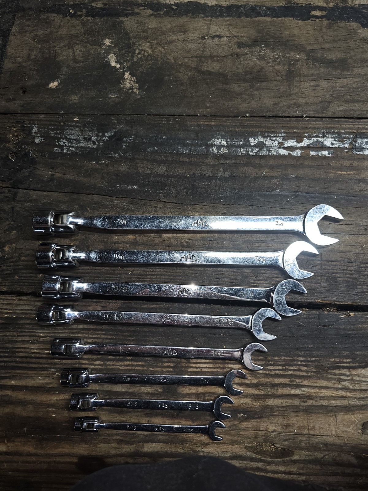 MAC Tools SAE Combination Wrench Set 8pc 5/16-3/4 Chrome Finish Steel gallery