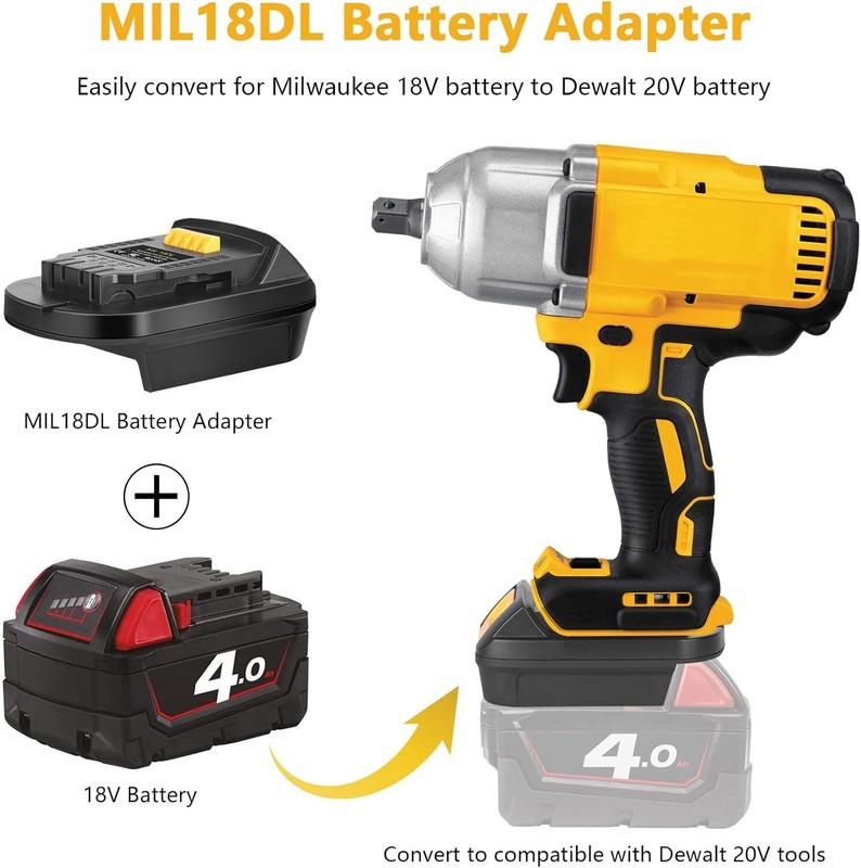 New 1 Pack ML18DL Battery Adapter For Milwaukee M18 Battery to Dewalt 20V Tools gallery