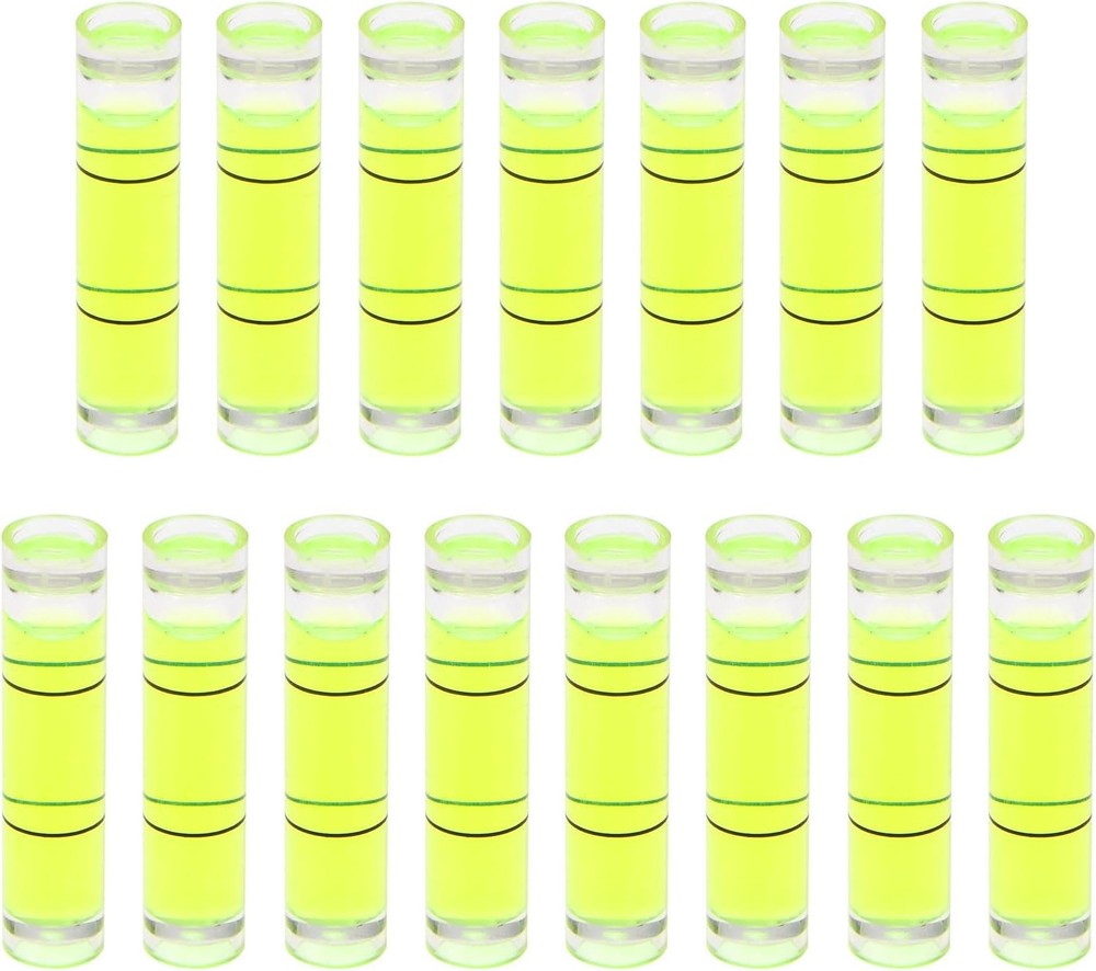 HARFINGTON 15pcs Small Cylindrical Bubble Level Vials 8x35mm 8x35mm, Clear