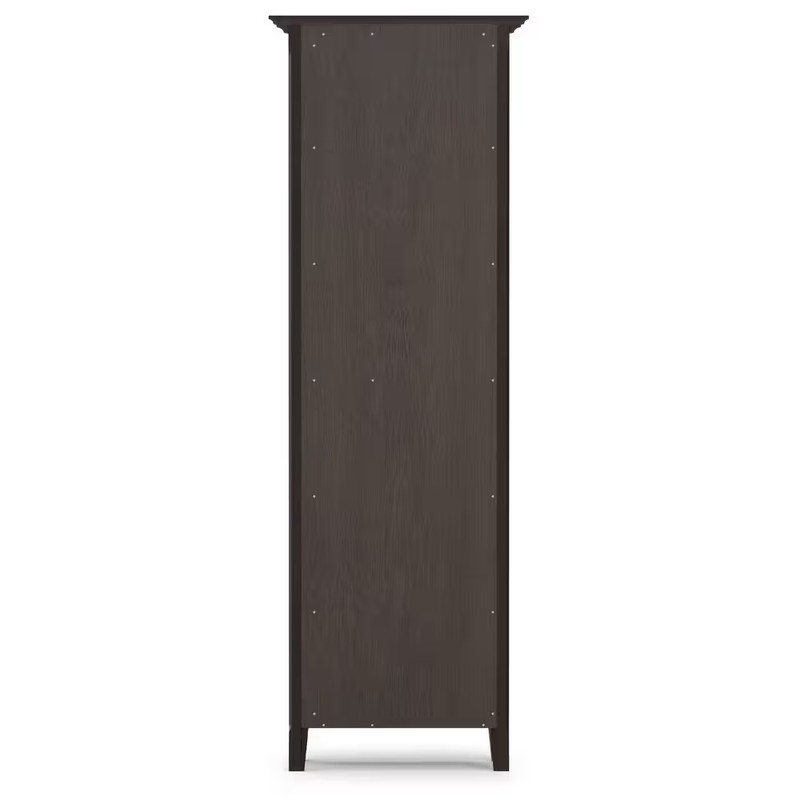 Amherst 70 In. Tall Hickory Brown Solid Wood 5-Shelf Transitional Bookcase with gallery