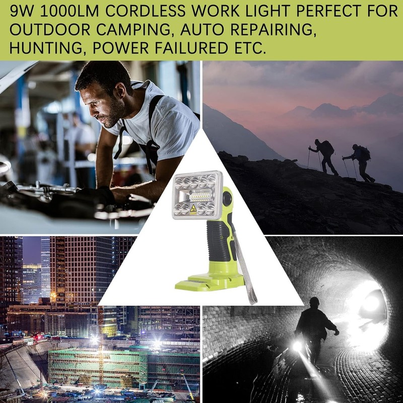 1000LM LED Work Light Suitable For Ryobi 18V Li-ion Battery Portable Flashlight gallery