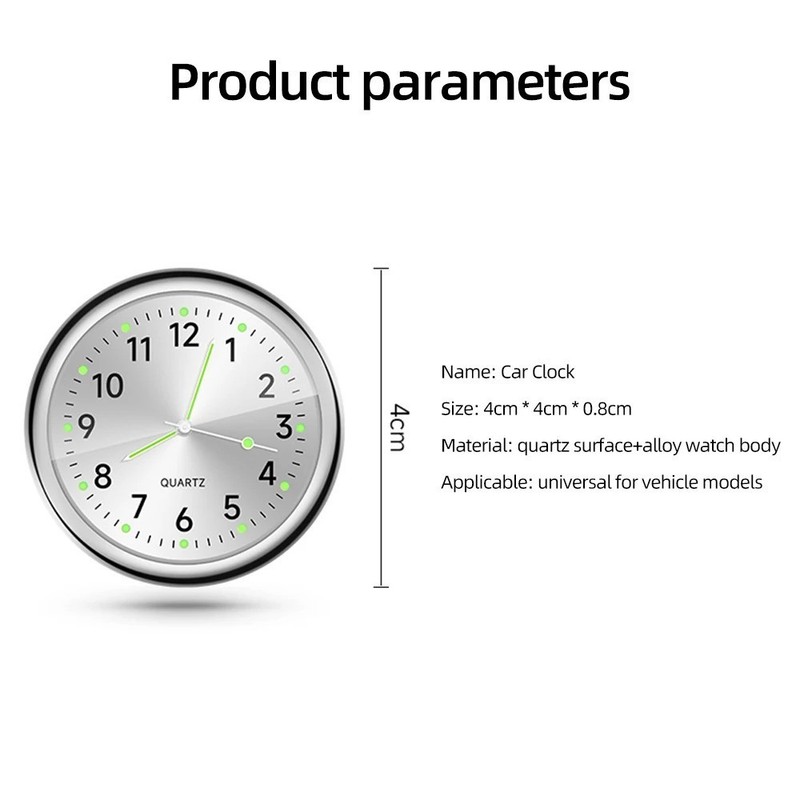 Car Dashboard Clock Mini Tiny Analog Clock Watch for Vehicle Stick On Clock USA gallery