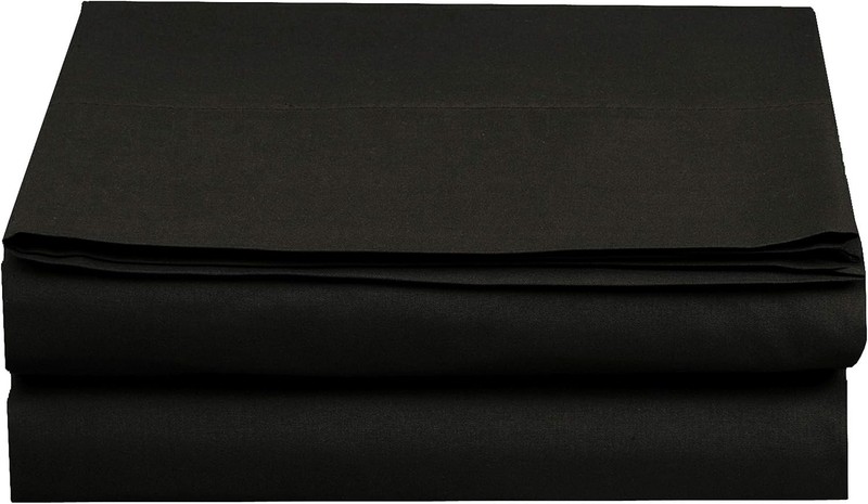 Hotel Quality Black Microfiber Flat Sheet - Queen Size, Stain-Resistant gallery