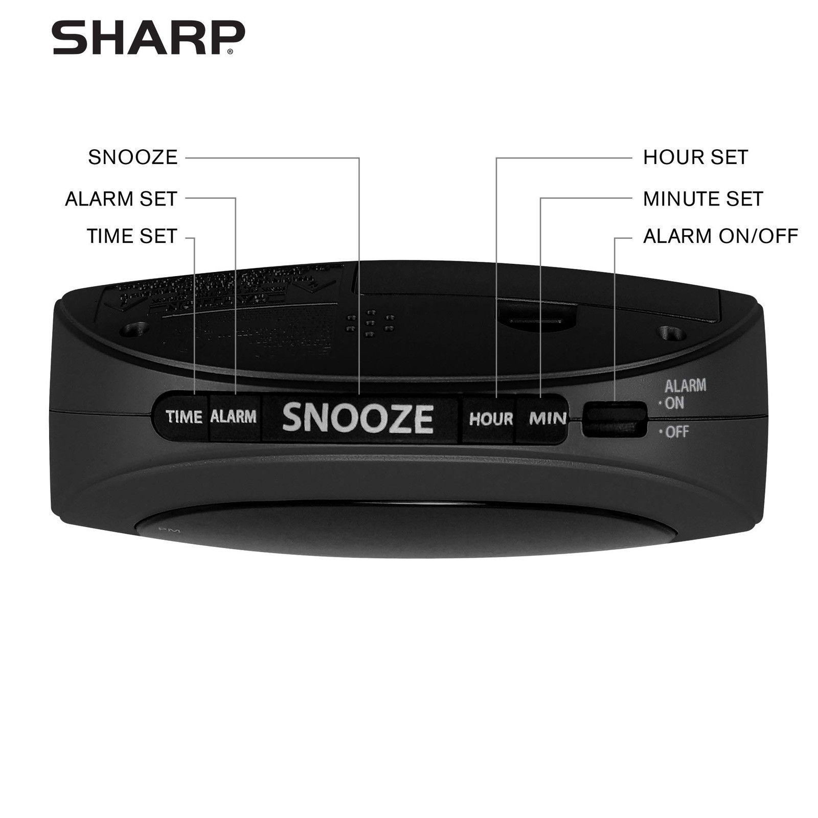 Sharp Small, Space-Saving Digital Alarm Clock – Compact Bedside Clock with La... gallery