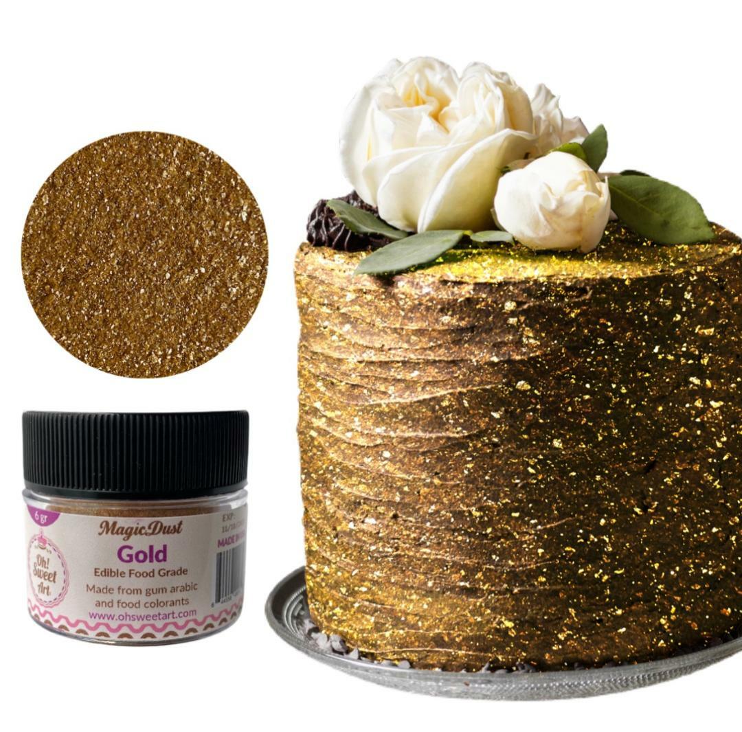 Edible Glitter dust GOLD ( 6 grams ) Magic dust , Kosher, Gluten free gallery