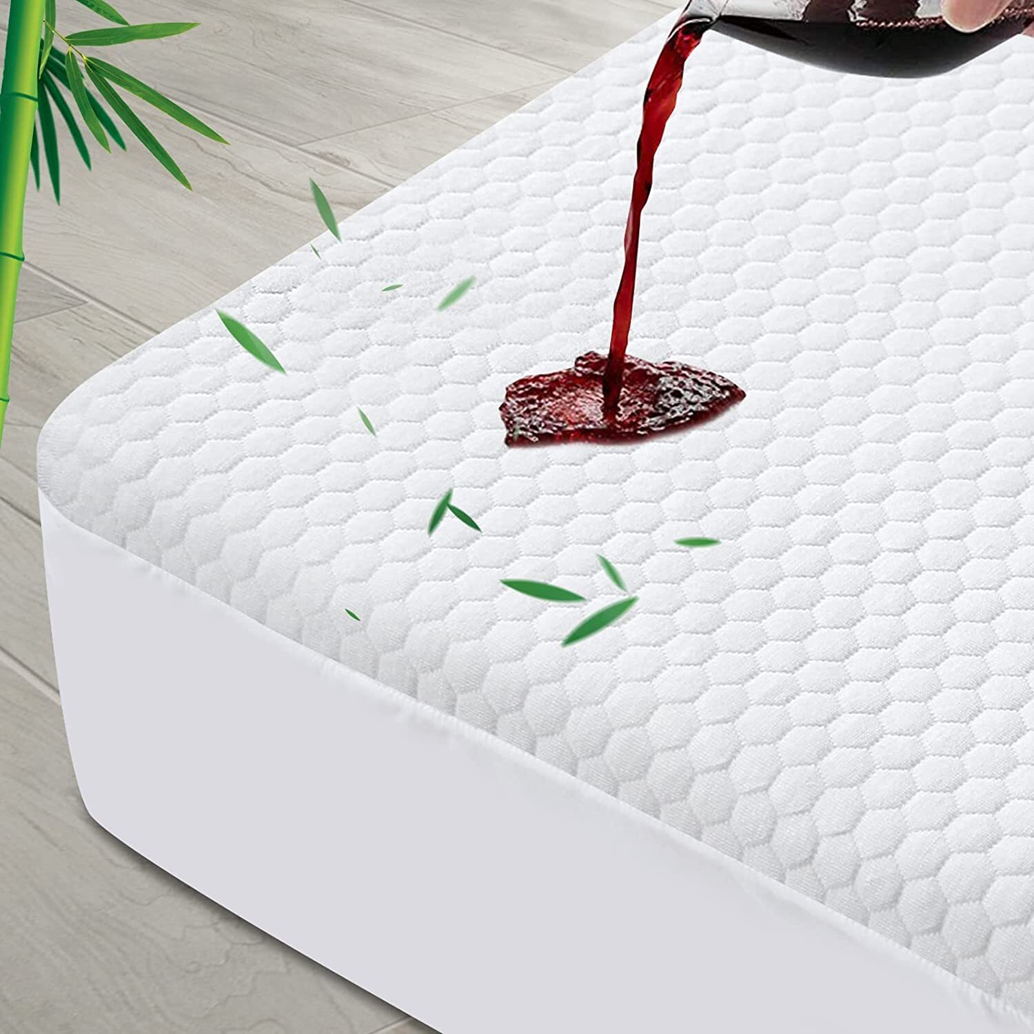 Bamboo Waterproof Mattress Protector Breathable 3D Air Mattress Cover All Sizes gallery