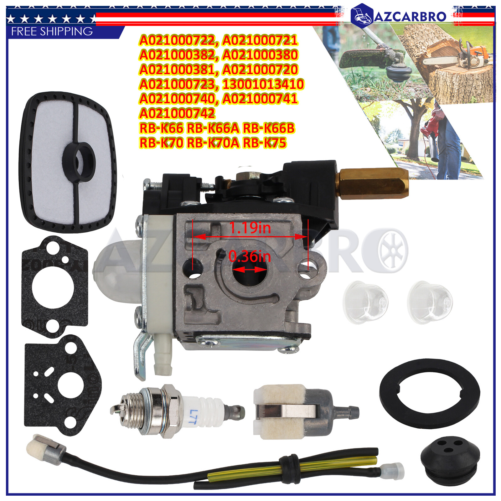 For Echo SRM-230 Trimmer Carburetor Carb Part A021000723 gallery