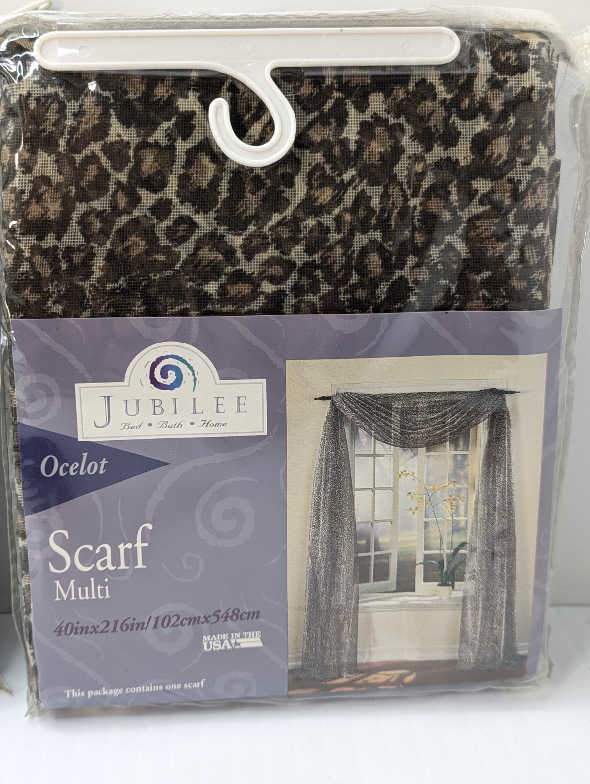 2 Jubilee Ocelot /Animal Print : 40"x216" Window Scarf Scarves 102cm x 548cm NOS gallery