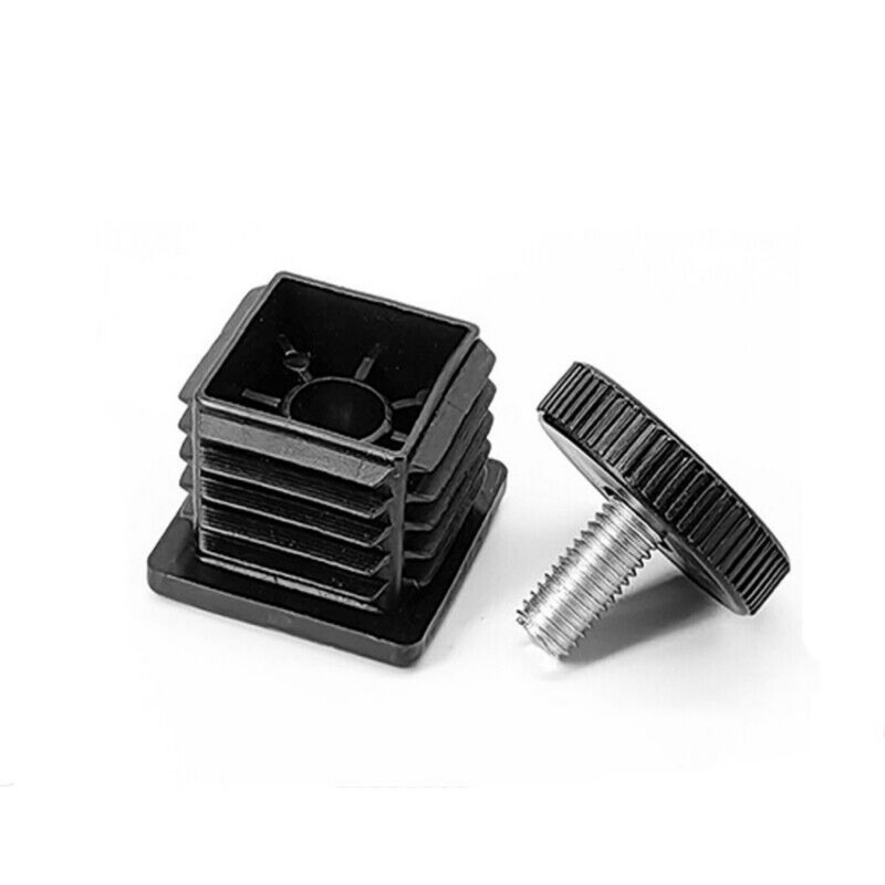 Square Tube Inserts End Caps Adjustable Table Foot Furniture Leveling Feet M6 M8 gallery
