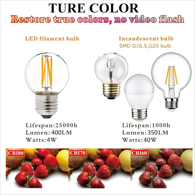 Energy Saving Dimmable G16.5 Globe Bulbs 2700K - 6 Pack E26 Light Bulbs gallery