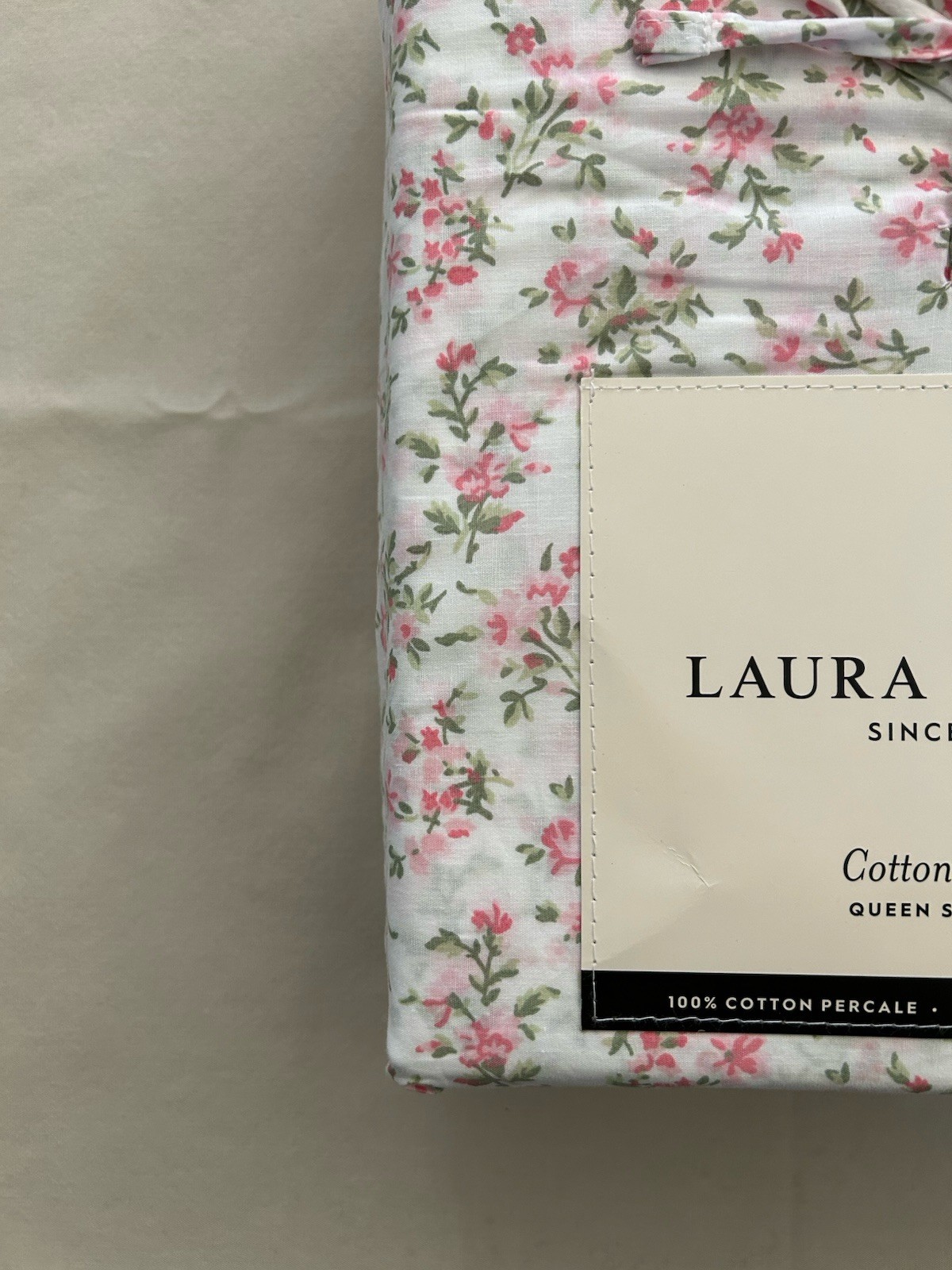 NEW 4pc Laura Ashley Queen Sheet Set Cottage Floral DIANES DITSY PINK & Green gallery