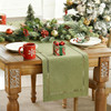 Burlap Style Farmhouse Table Runner, 13 X 48 Inch Sage Green, Rustic Geometric H gallery
