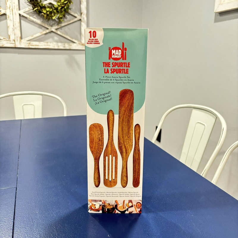 Mad Hungry Spurtle 4pc Set Acacia Premium Wood Finish Cooking Utensils Non-Stick gallery