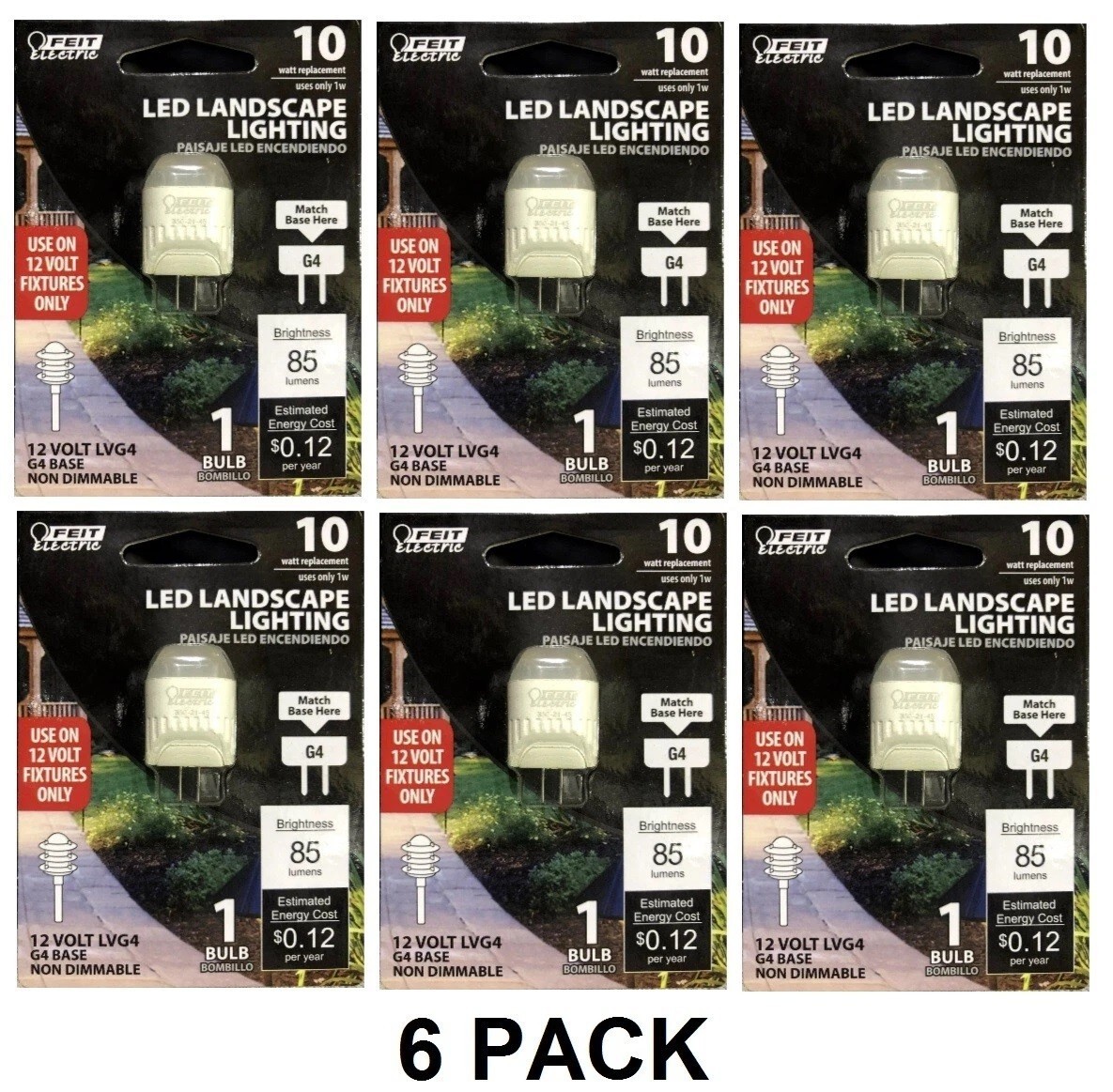Feit Electric 10W Warm White Wedge LED G4 2-Pin Base 12V Light Bulb (6-PACK) gallery