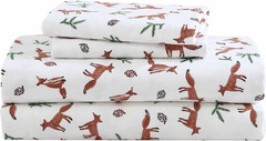King Flannel Sheet Set – Soft, Cozy Fox Trail Orange Bedding