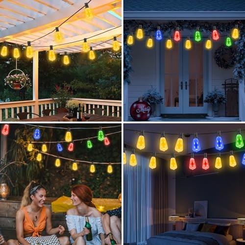 35FT Outdoor String Lights: Dimmable, RGB Color-Changing Patio Plug ST38 35FT gallery