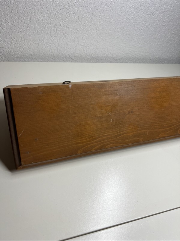 Vintage Pine Solid Wood Shelf & Hat Coat Rack 3 Peg Handmade gallery