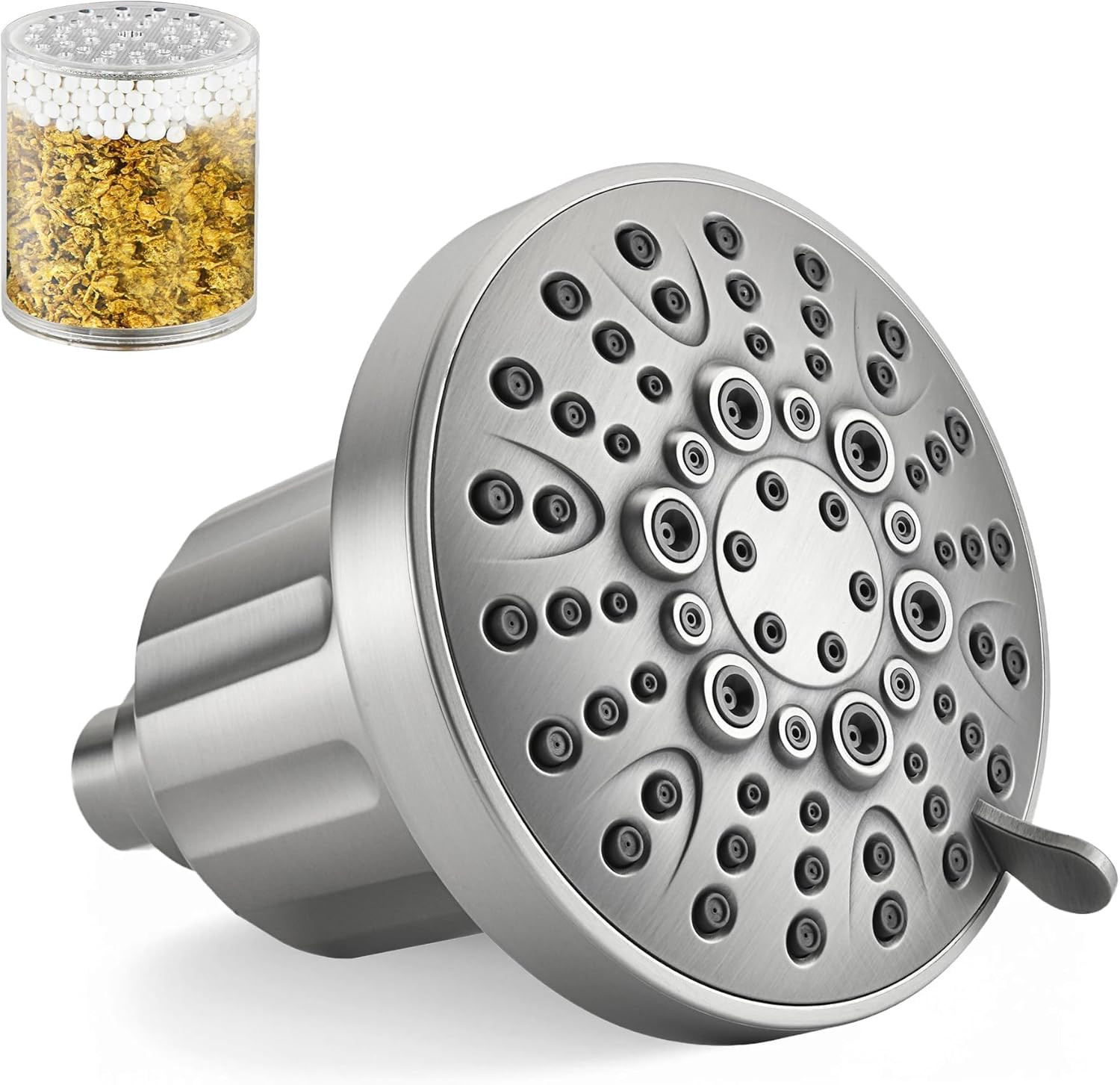 BRIGHT SHOWERS Filtered Shower Head, High Pressure Fixed Showerhead for Hard Wat gallery