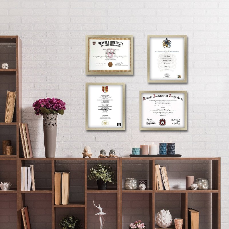 Certificate Frames Document frames 8.5x11 for Wall Or Tabletop , Set of 12 Gold gallery