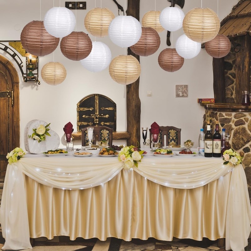 Assorted Sizes Paper Lanterns Set, 15pcs for Rustic Weddings & Special Occasions gallery