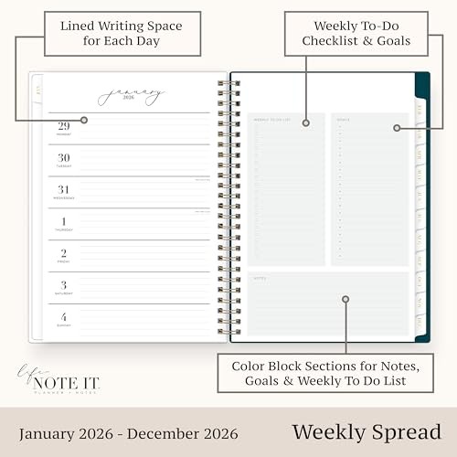 Life Note It 2026 Weekly and Monthly Planner 5.875" x 8.625" Dania Dark- 2026 gallery