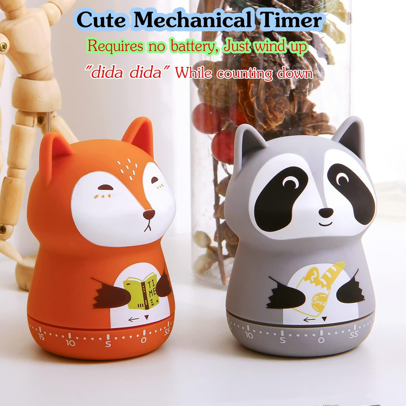 Mechanical Kitchen Timer - Cute Animal Wind up 60 Minutes Manual Countdown Timer gallery