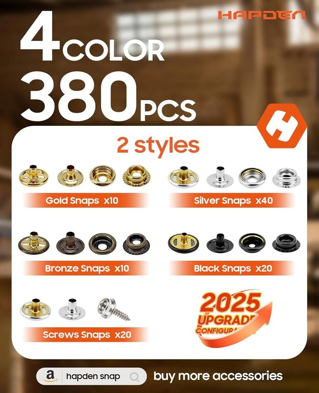 Heavy Duty Snap Fastener Tool kit, Punching Function, Snap Button Tool with Adju gallery