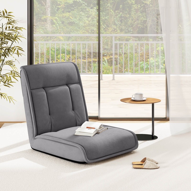 Folding Floor Chair Convertible Lazy Sofa Chair with Adjustable Backrest gallery