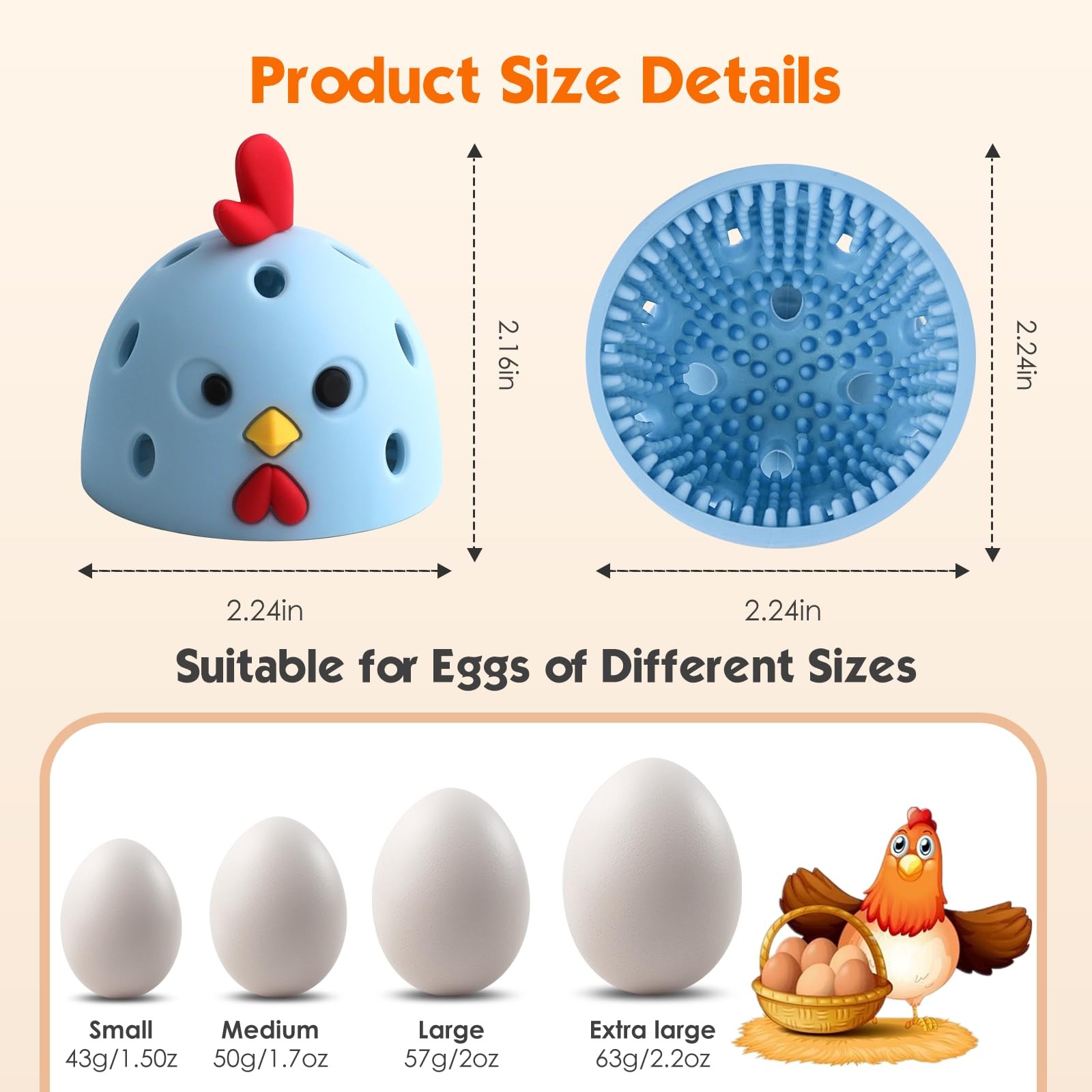 Egg Brush Cleaner, Egg Cleaner Scrubber for Fresh Eggs, Cute Chick Shaped Sil... gallery