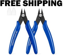 5 Inch Micro Flush Cutter, 2 Pack Small Wire Cutters Spring Loaded Cutting Plier