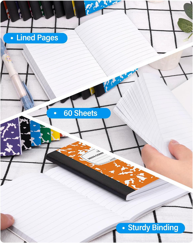 40 Pack Mini Composition Notebooks 3.25x4.5 Narrow Ruled Pocket Journal 10 Color gallery