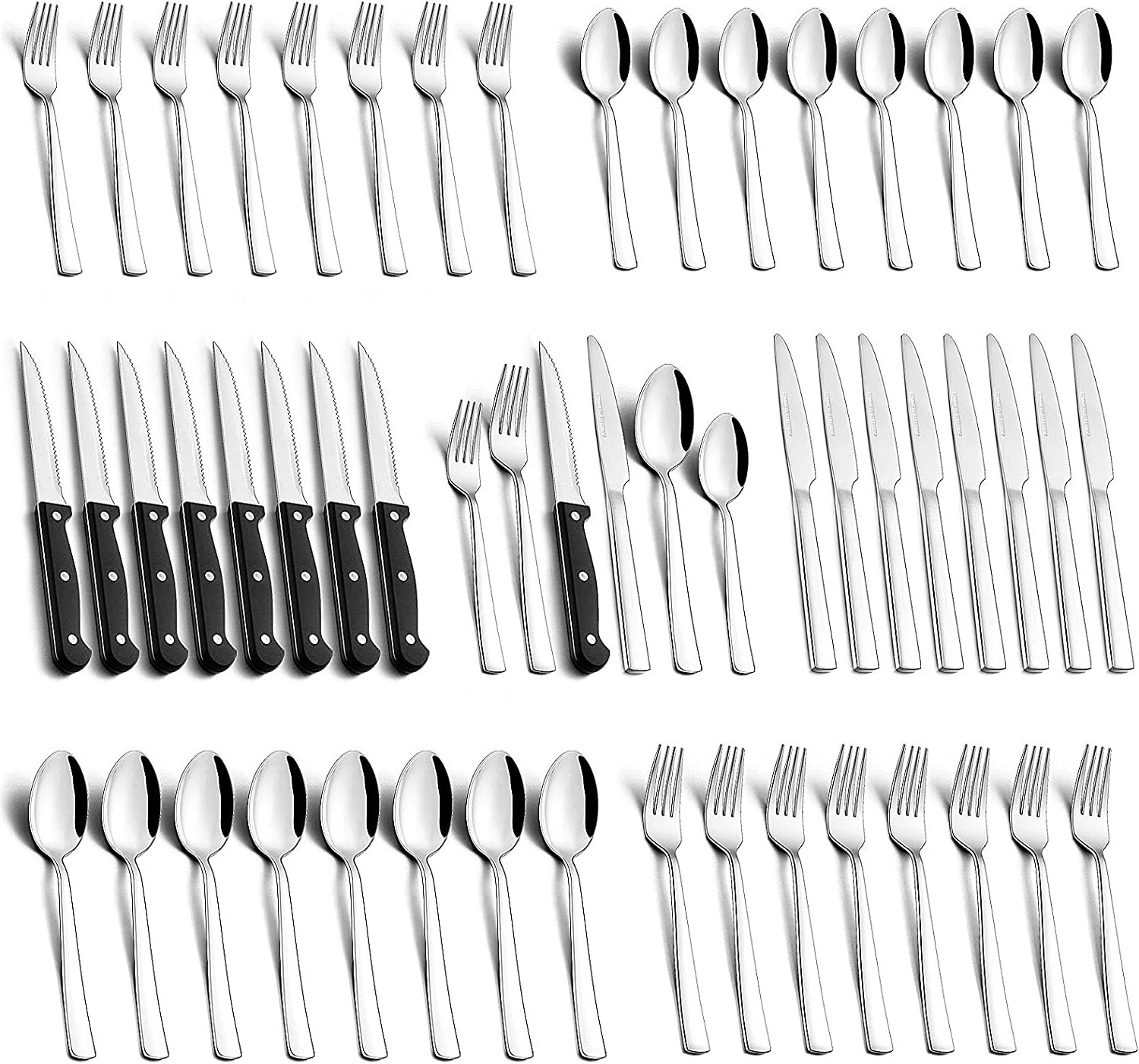 48 Pcs Silverware Set for 8 Stainless Steel Flatware Cutlery Utensil Kitchen New gallery