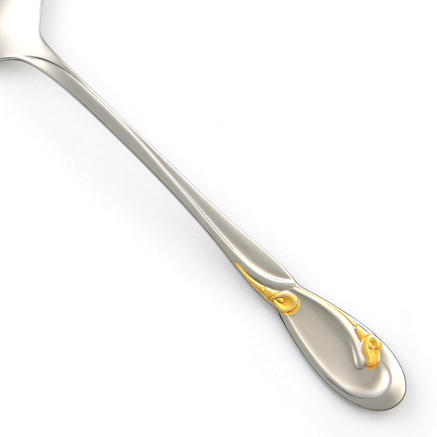 Oneida GOLDEN CALLA LILY Stainless Deluxe Glossy Gold Accent Flatware CHOICE gallery