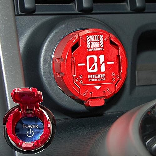 ???????? | Metal Mecha Push Start Button Cover, Car Press-A1-Red-Wordl gallery