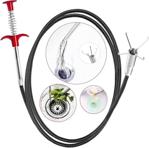 33 Inch Drain Snake Clog Remover, Flexible 4-Claw Grabber 33in Drain Snakes gallery
