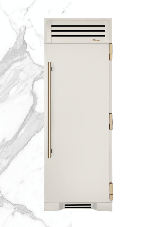 True Residential 60" Refrigerator Freezer Pair Antique White w Gold Hardware gallery