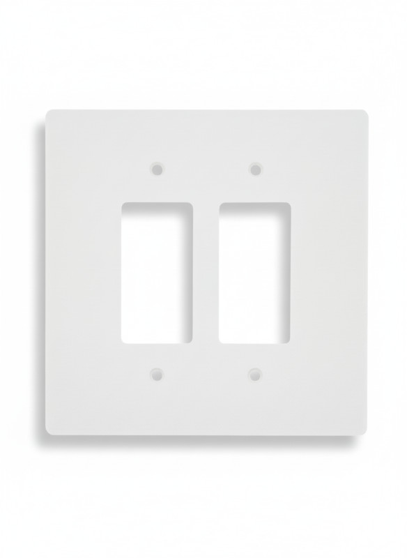 6"x6" Oversize Decora Light Rocker Switch Cover, Large Wall Plate, 2-Gang, White gallery