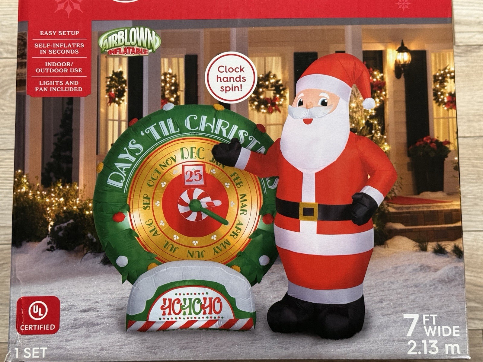 Holiday Time Inflatable "Animated Countdown To Christmas" 7 Ft Clock Spins New gallery