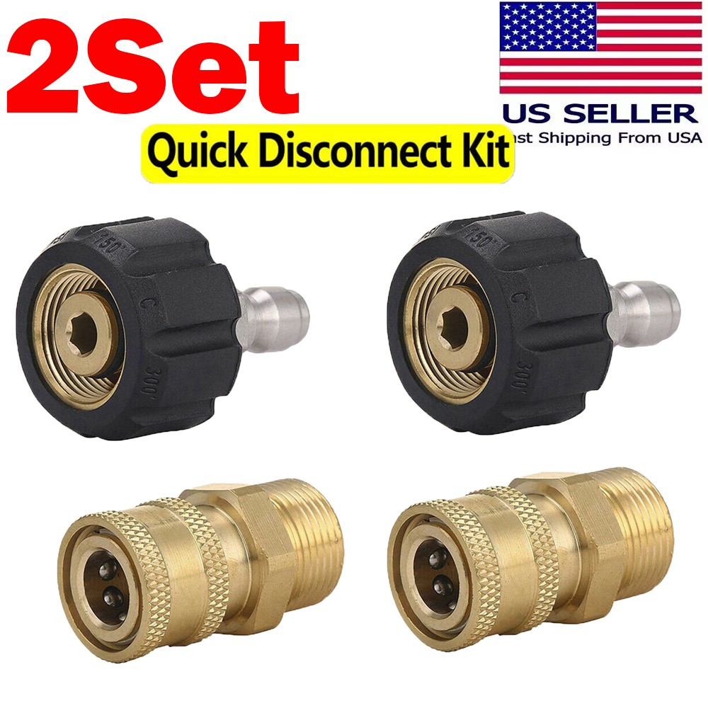 2Sets 1/4 Inch Pressure Washer Hose Connector M22 to 1/4 Quick Connect Kit gallery