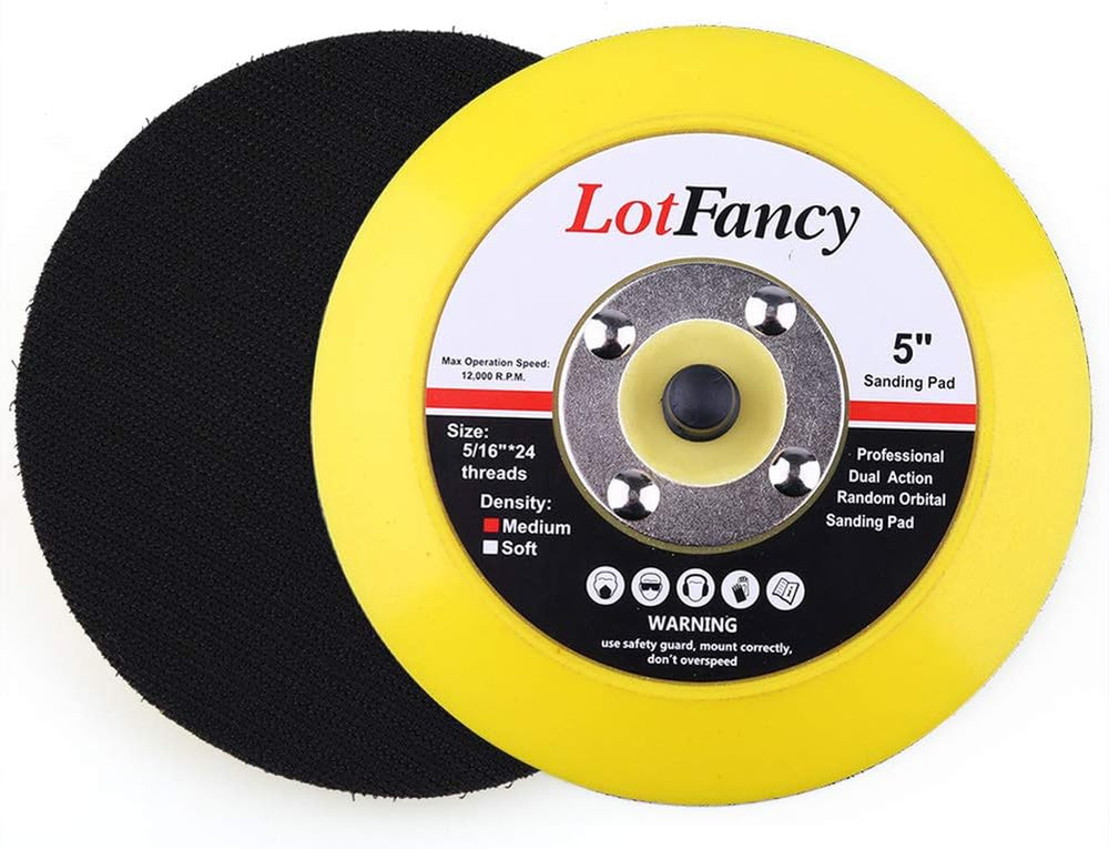 5 Inch Hook and Loop Backing Pad, Pack of 2 - DA Air Random Orbital Sander/Poli