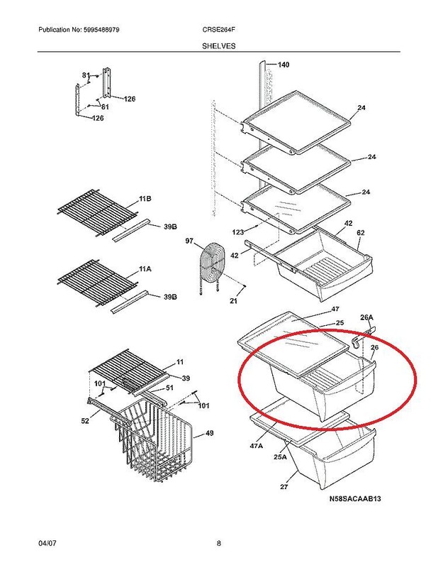 Crisper Pan Compatible with Frigidaire 25344483701 PHSC39EHSS1 FGHS2644KM0 gallery