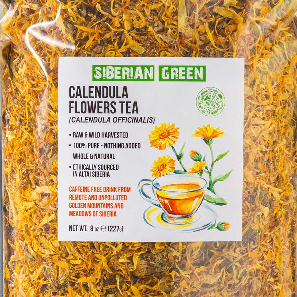 Siberian Green Calendula Flowers Petals Tea 227g (8 oz) Dried Marigold Altai gallery
