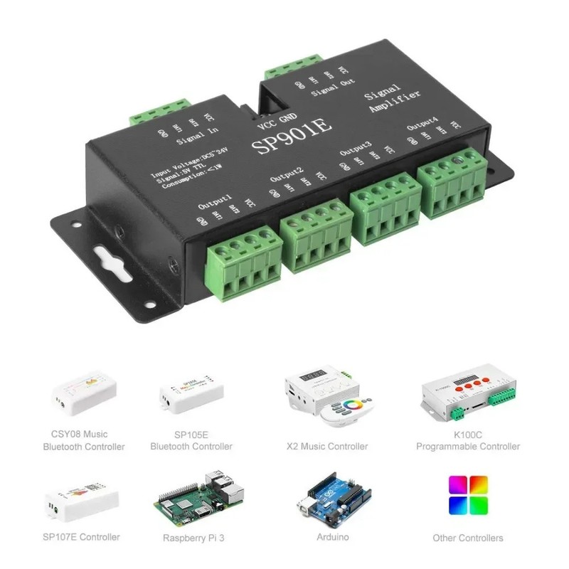 T1000S K1000C Card Pixels LED Controller For WS2801 2811 WS2812B SK6812 DC5~24V gallery