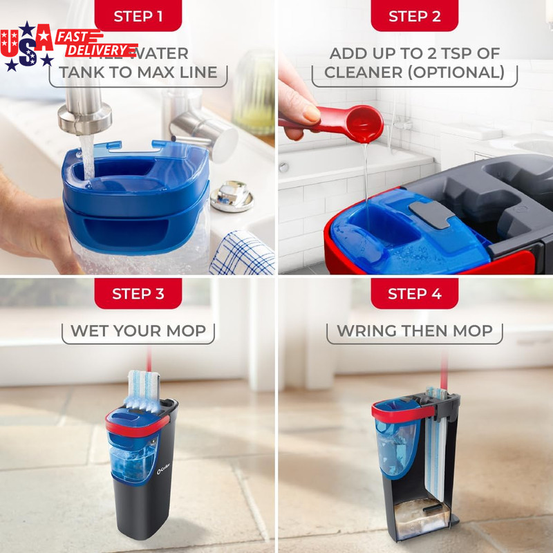 O-Cedar H2Pro Flat Mop System | Quick Everyday Cleaning | Dual-Tank Fresh Water gallery