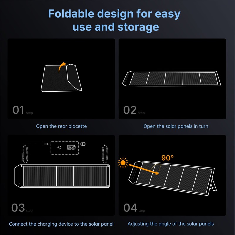 500W Foldable Portable Solar Panel for Power Station Charging Camping Mono Home gallery