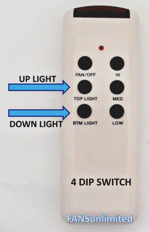 CHQ8BT7053T Ceiling Fan 4 DIP SWITCH TOP & BOTTOM LIGHT REMOTE W/Wall Bracket gallery
