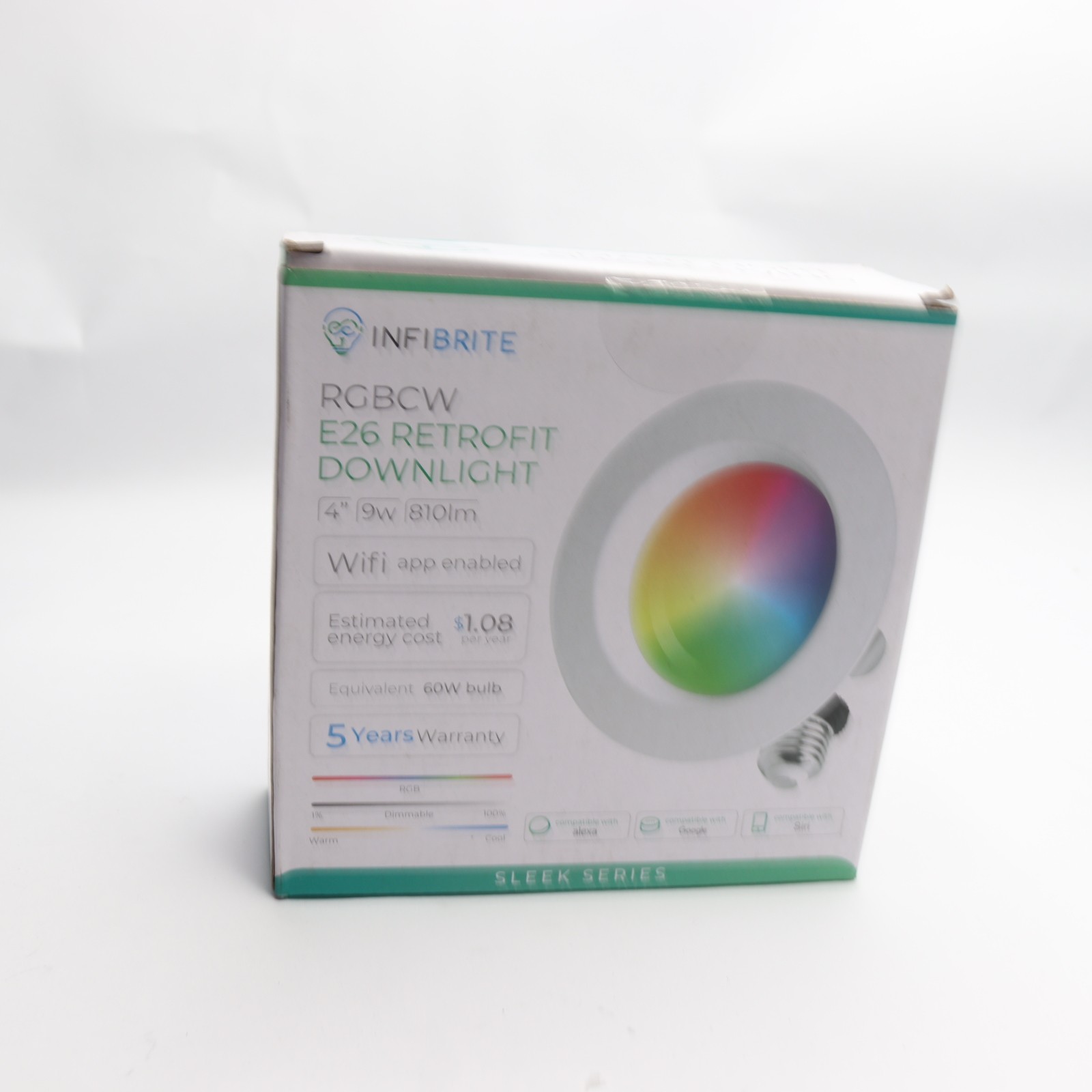 Infibrite WiFi Smart Recessed Retrofit LED Downlight Kit 810Lm 9W 4" gallery