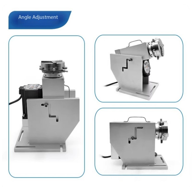 E69-Quick-Change Chuck Rotary Axis Laser Marking Machine Rotary Fixture gallery