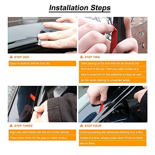 4pc Sun Rain Guards Window Visor Wind Deflector Compatible For Malibu 2013-2015 gallery