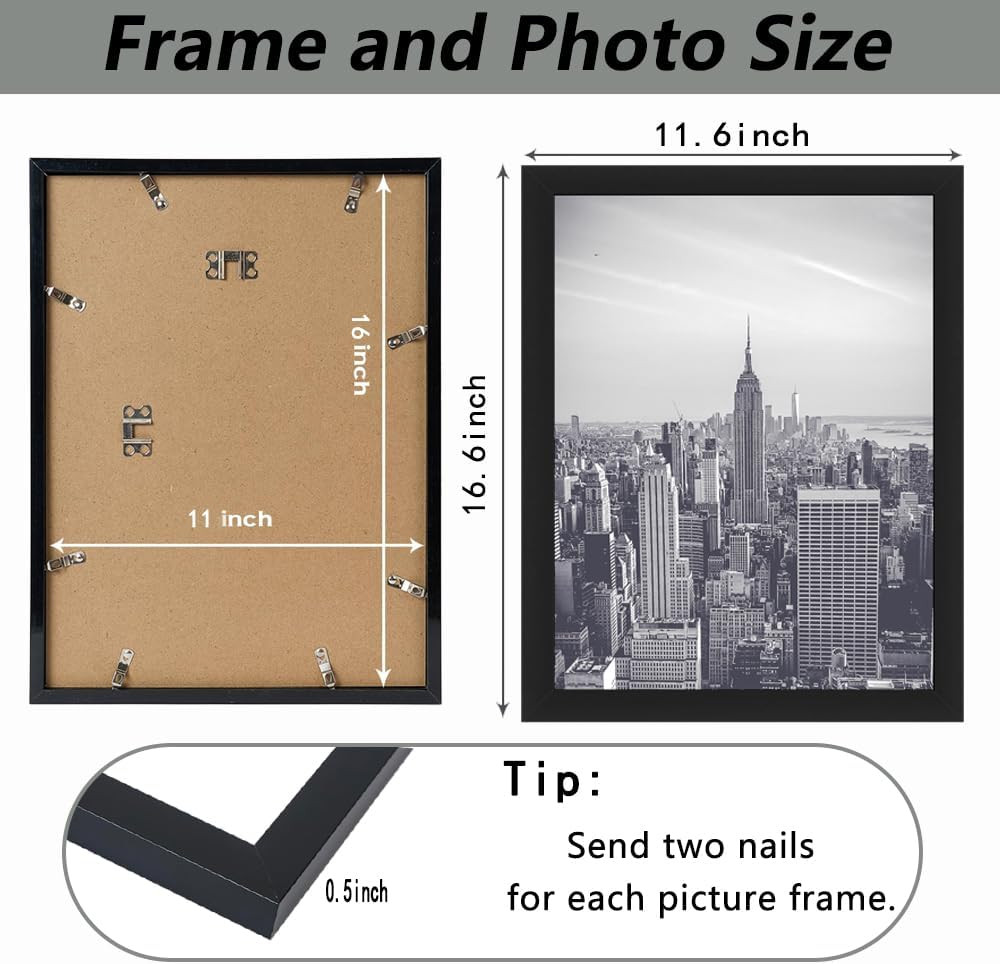 11X16 Inch Picture Frame Horizontal and Vertical Formats for Wall Hanging 11 X16 gallery